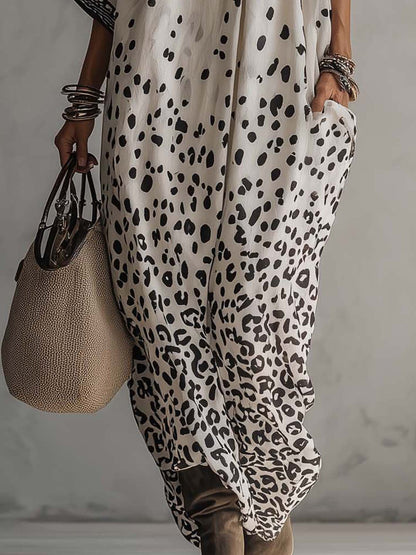 Gradiënt Luipaard Chiffon Maxi Jurk