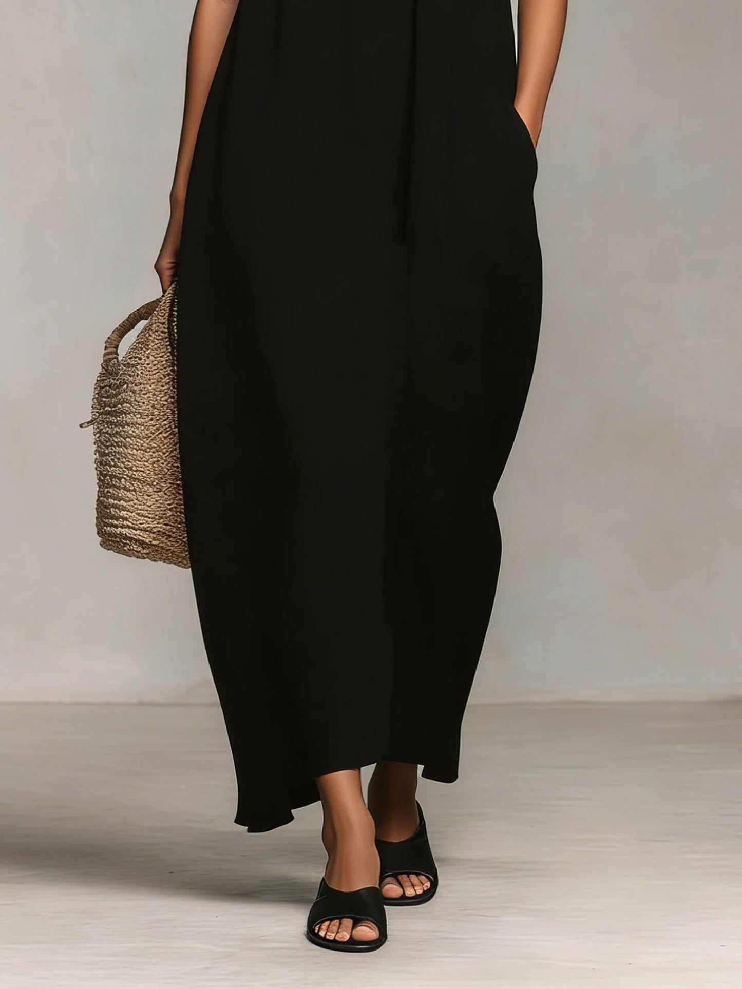 Mirelle™ | Maxi Jurk met Kleurblokken en Dunne Bandjes
