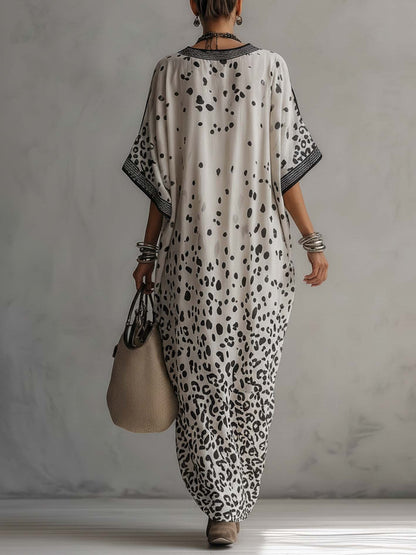 Gradiënt Luipaard Chiffon Maxi Jurk