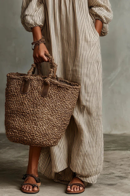 Alyssa | Off-Shoulder Linnenmix Maxi Jurk
