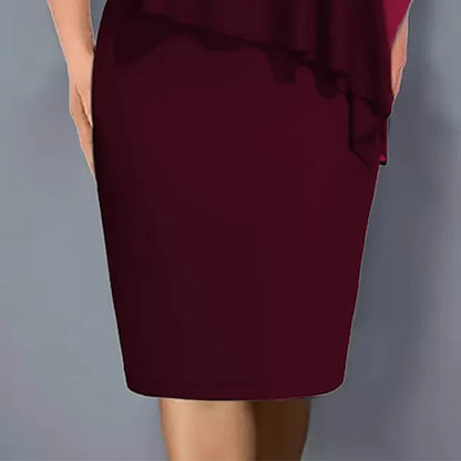 Amelie - Chiffonjurk met V-hals, versierd met strass