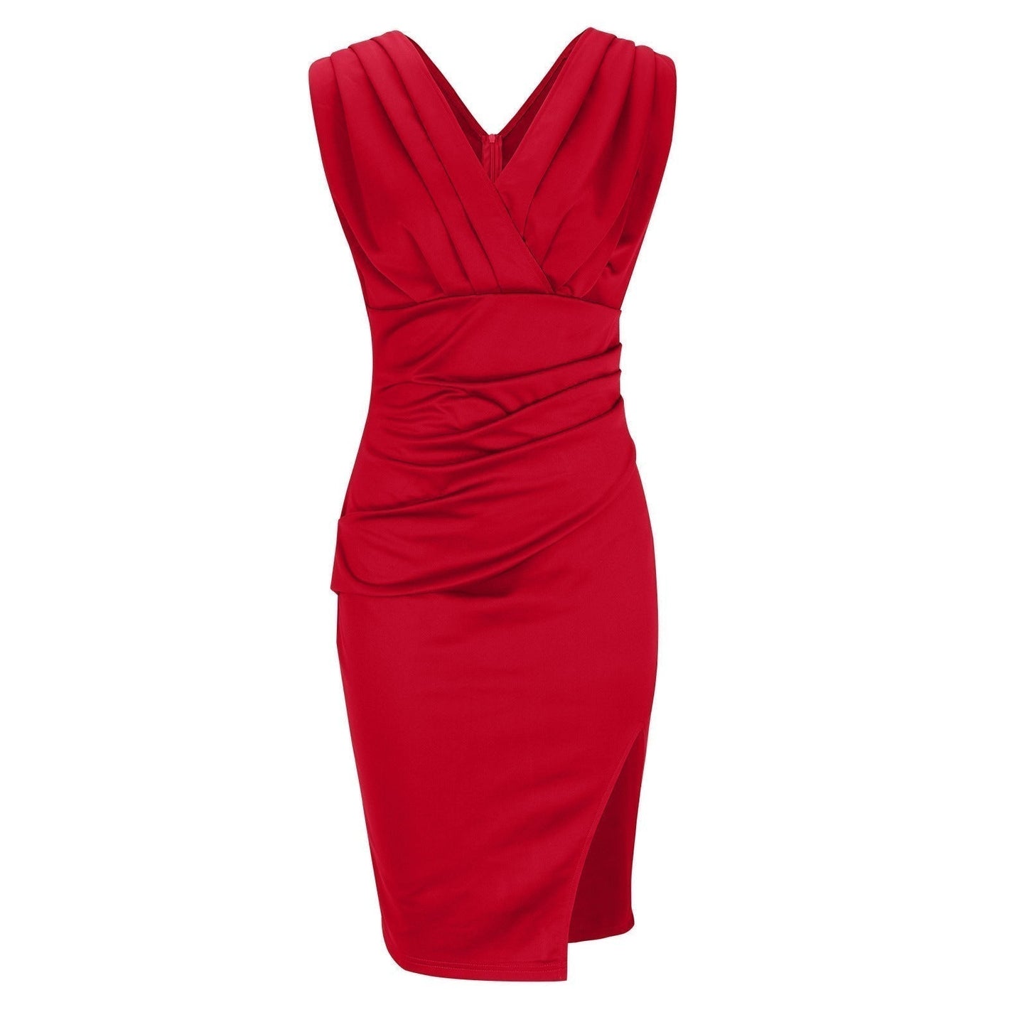 Regalia™ – Elegante, figuuraccentuerende jurk met V-hals en split