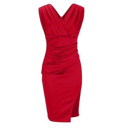 Regalia™ – Elegante, figuuraccentuerende jurk met V-hals en split