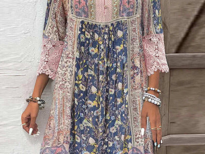 Orla™ – Boho-Chic Gemusterd Jurk