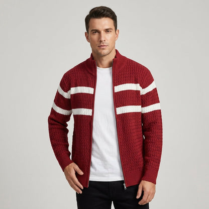 Loick - Gebreid vest met lange mouwen en ritssluiting