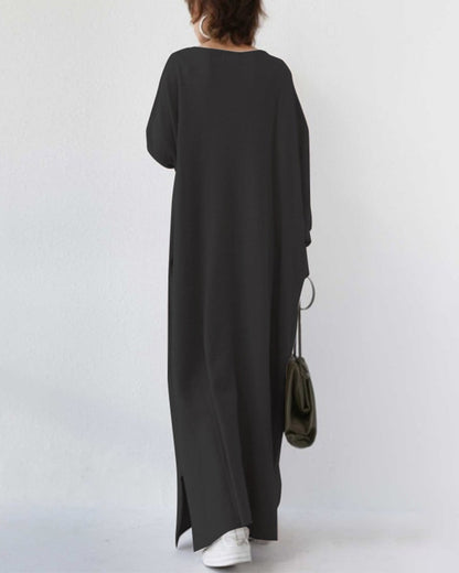 Serenya™ - Modieus jurk met lange mouwen en V-hals