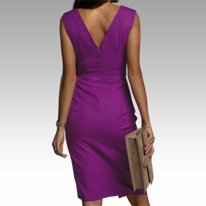Regalia™ – Elegante, figuuraccentuerende jurk met V-hals en split