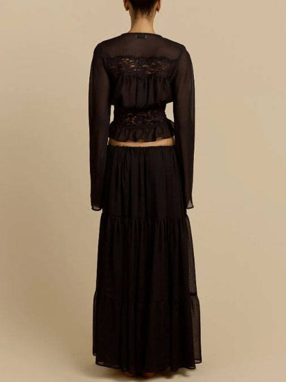 Bohemian Kant Invoegen Shirt En Rok Set