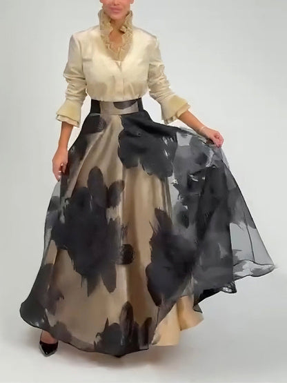 Elegante Satijnen Rimpel Top Twee-delige Set