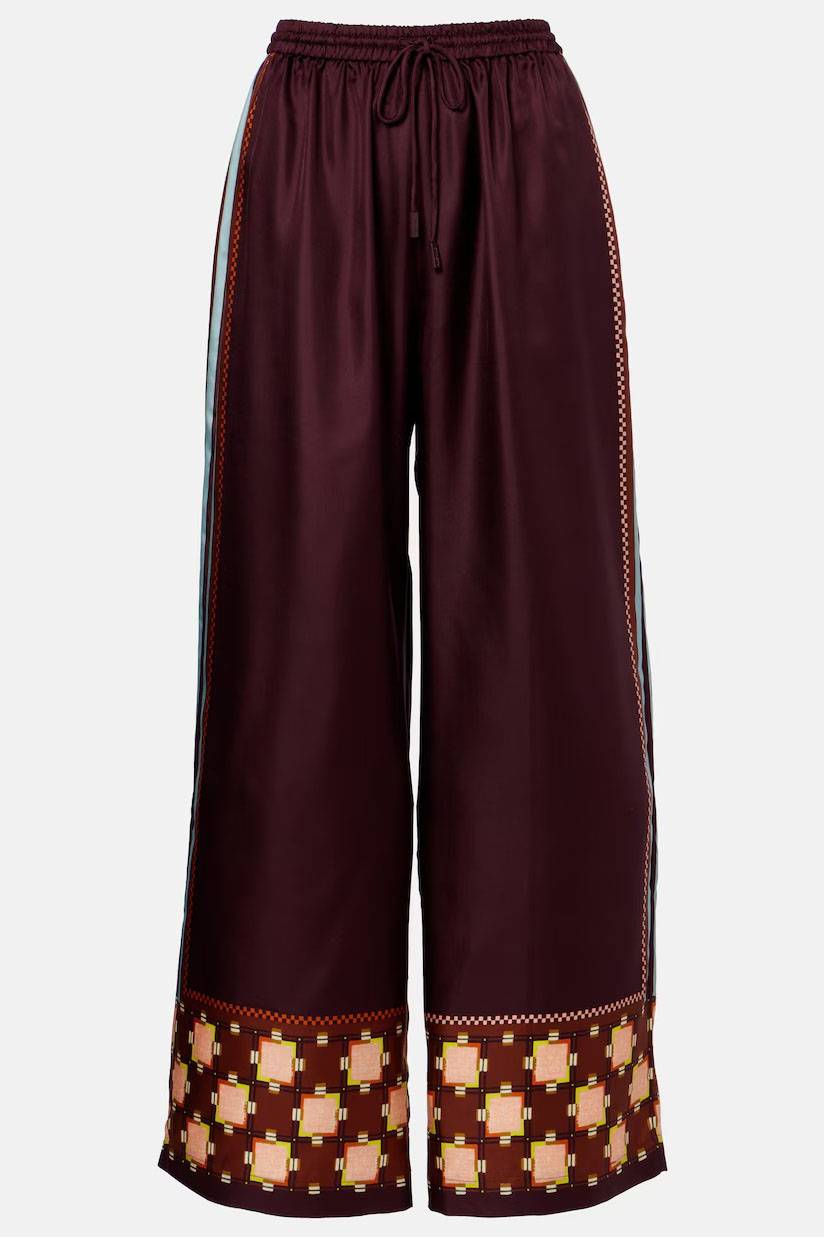 Geprinte Sling Top En Brede Pantalon Set
