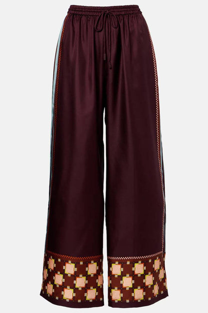 Geprinte Sling Top En Brede Pantalon Set