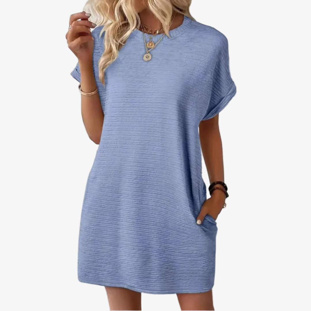 Ivay™ – Minimalistisch Zomerjurk met Ronde Hals