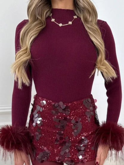 Exquise Sequined Twee-delige Rok Set