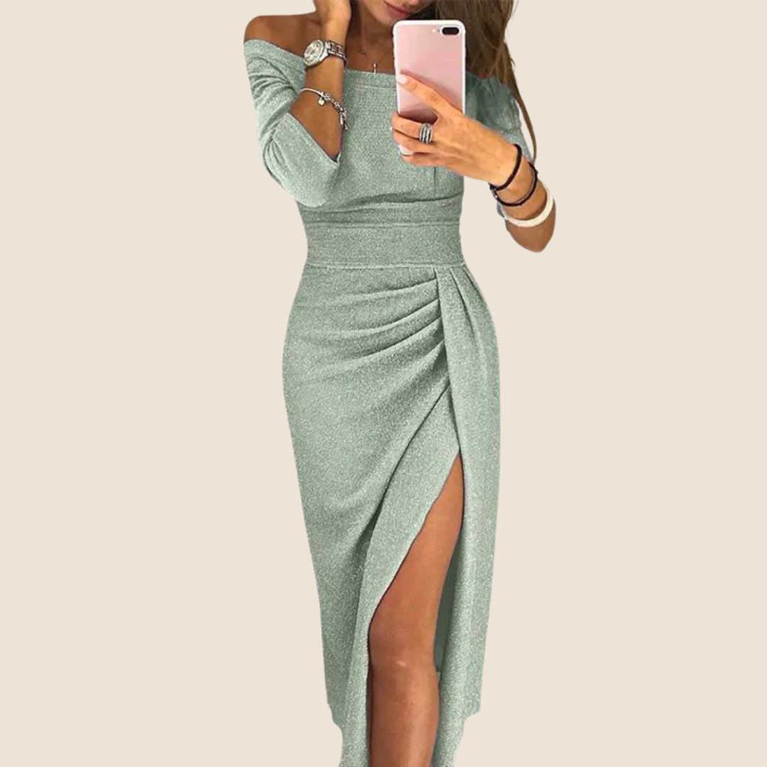 Ely™ - Stijlvolle Maxijurk met Halternek en Elegante, Vloeiende Pasvorm