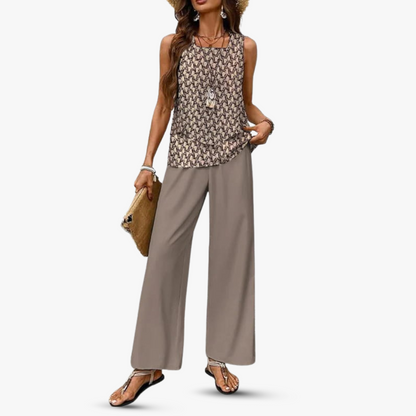 Amara™ – Premium Twee-delig Set met Mouwloos Top en Broek