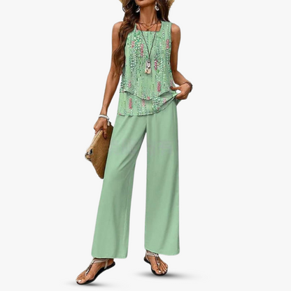 Amara™ – Premium Twee-delig Set met Mouwloos Top en Broek
