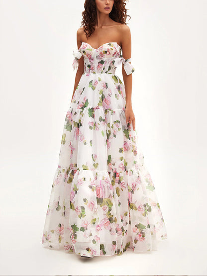 Bloem Maxi Tie-strap Jurk