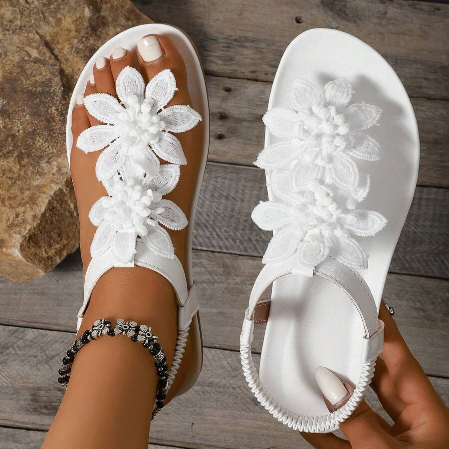 Fiorella orthopedische sandalen met bloemenapplicaties