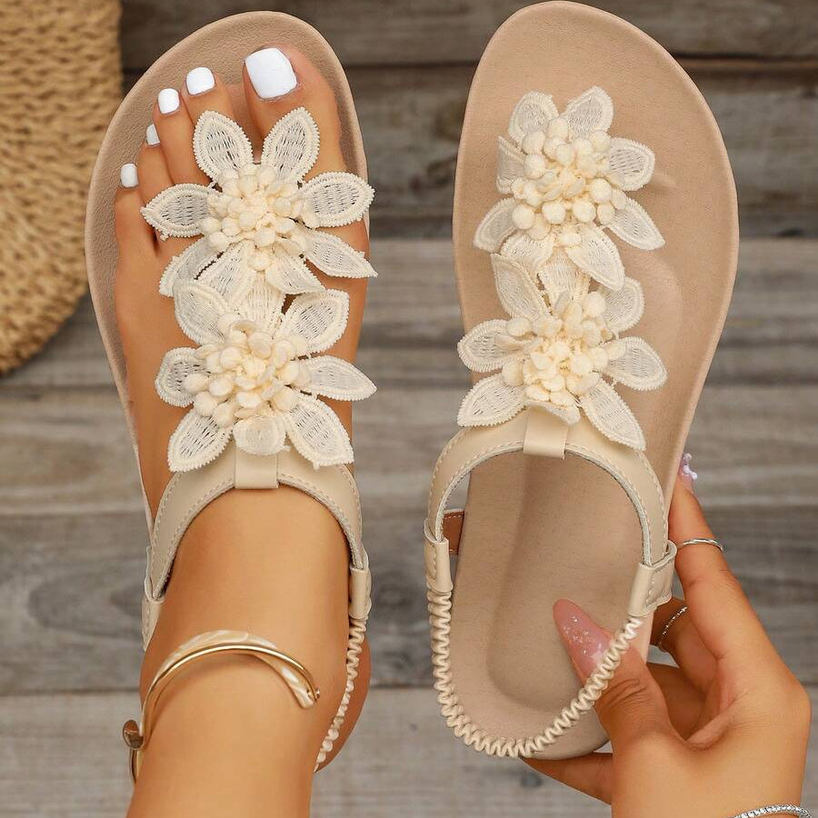 Fiorella orthopedische sandalen met bloemenapplicaties