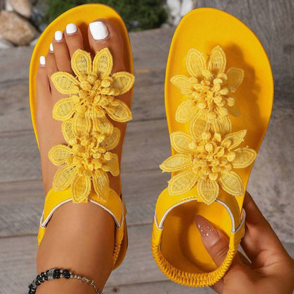 Fiorella orthopedische sandalen met bloemenapplicaties