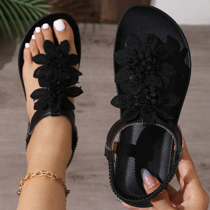 Fiorella orthopedische sandalen met bloemenapplicaties