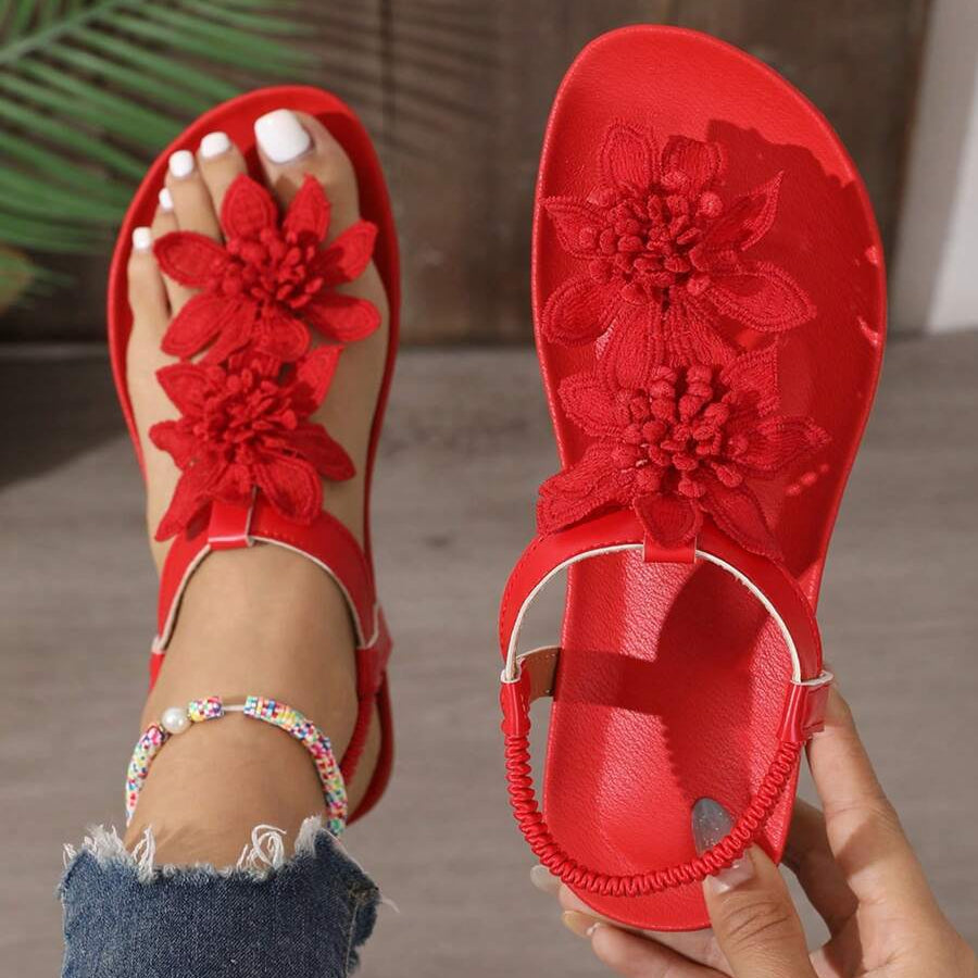 Fiorella orthopedische sandalen met bloemenapplicaties