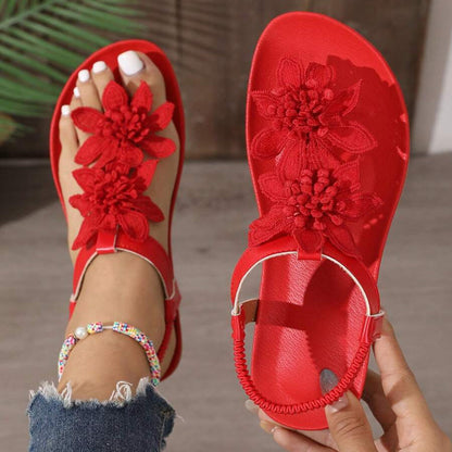 Fiorella orthopedische sandalen met bloemenapplicaties