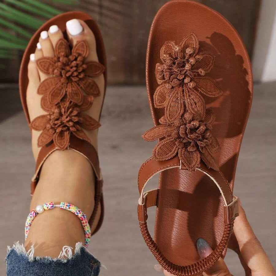 Fiorella orthopedische sandalen met bloemenapplicaties