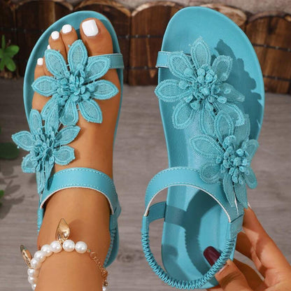 Fiorella orthopedische sandalen met bloemenapplicaties