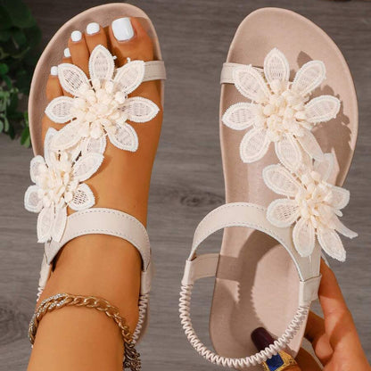 Fiorella orthopedische sandalen met bloemenapplicaties