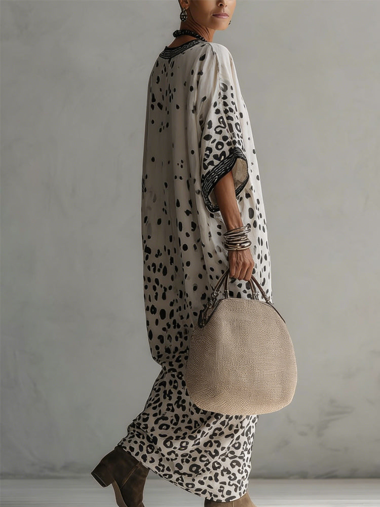 Gradiënt Luipaard Chiffon Maxi Jurk
