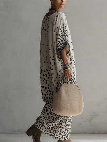 Gradiënt Luipaard Chiffon Maxi Jurk