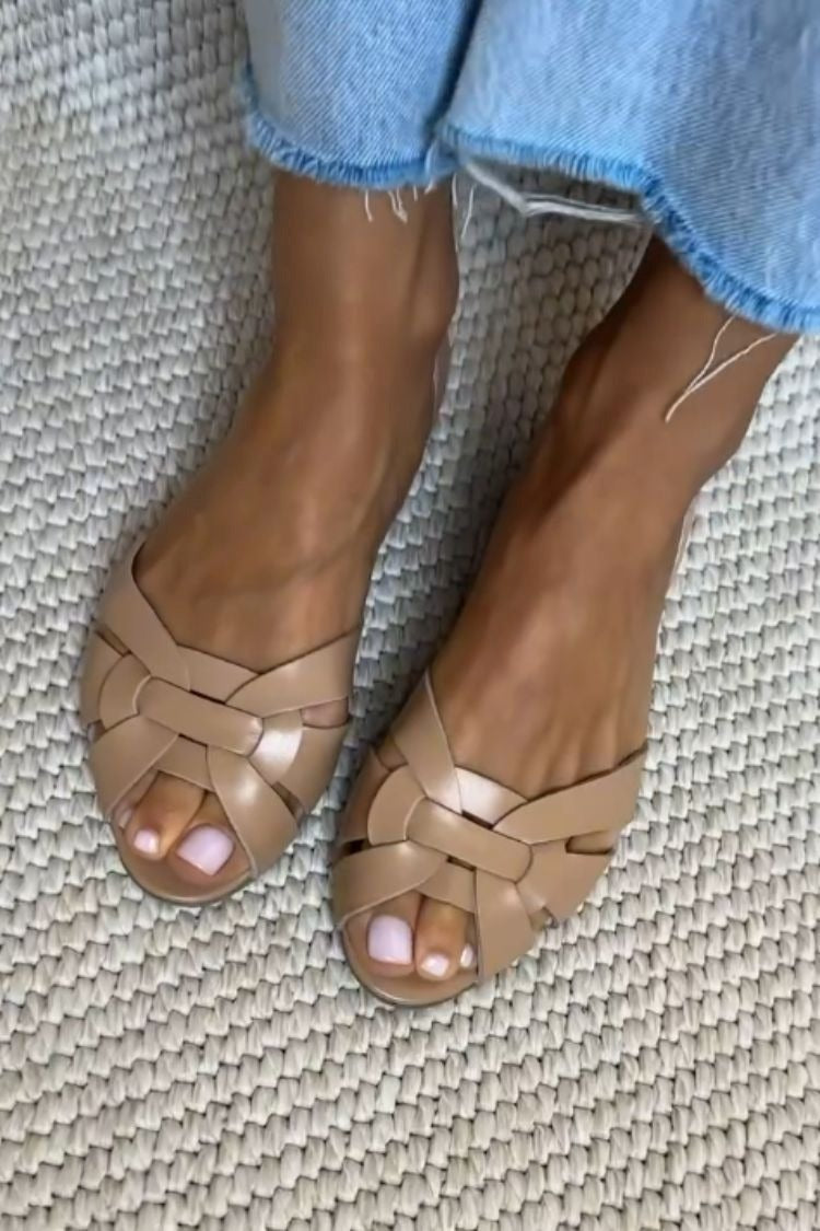Serafina Gevlochten Sandalen Natuur Comfort