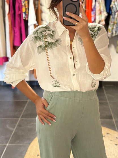 Zomer Tropische Stijl Unieke Print Losse Tops