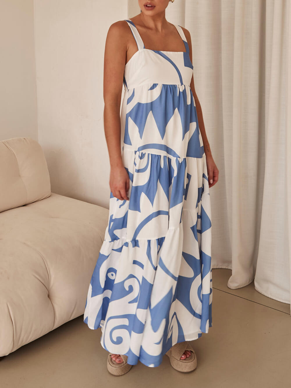 Bohemian Geometrische Print Maxi Jurk