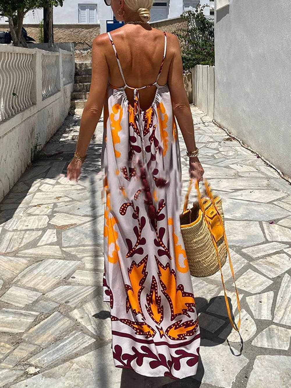 Etnisch Gedrukt Losse Cami Maxi Jurk
