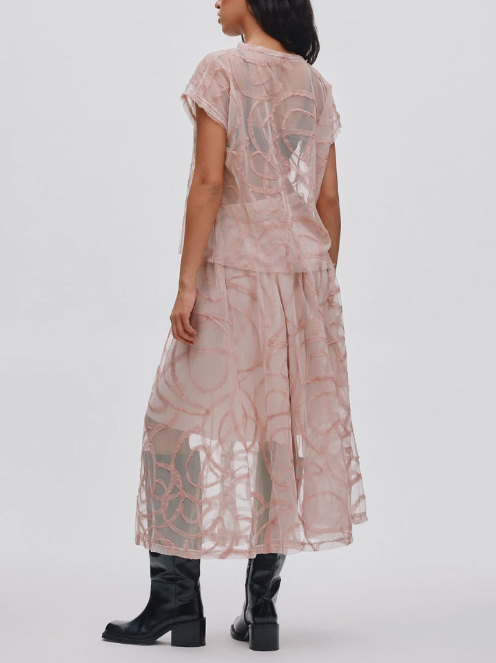 Elegante Jacquard Tulle Rok Twee-Piece Set