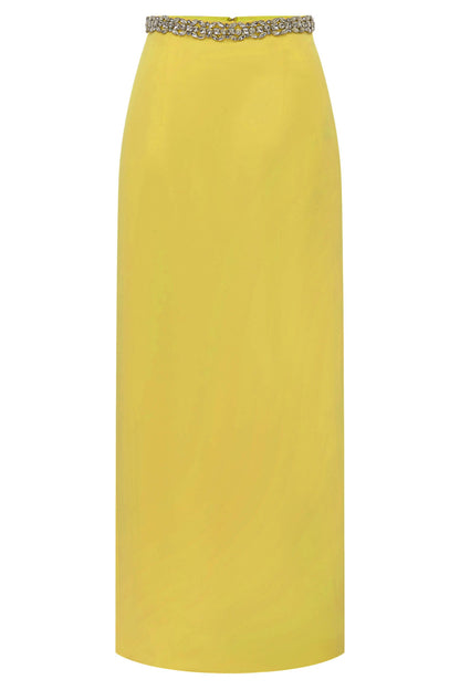 Exquise Top met Pofmouwen en Maxi Rok met Split