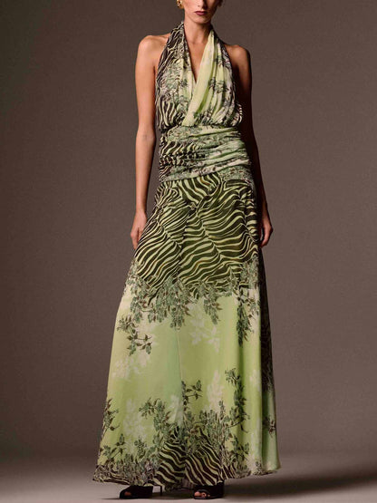 Elegante Gradient Zebra Print Cami Top & Rok Twee-Delige Set