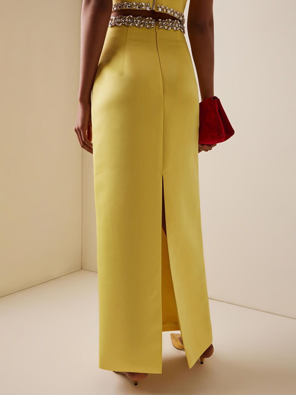 Exquise Top met Pofmouwen en Maxi Rok met Split