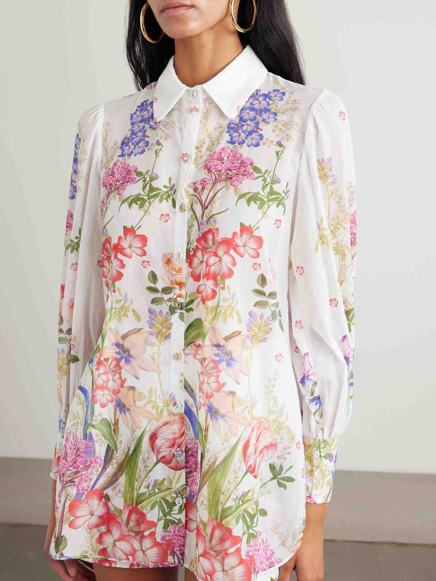 Bloemenprint Lange Mouwen Shirt Twee-delige Set