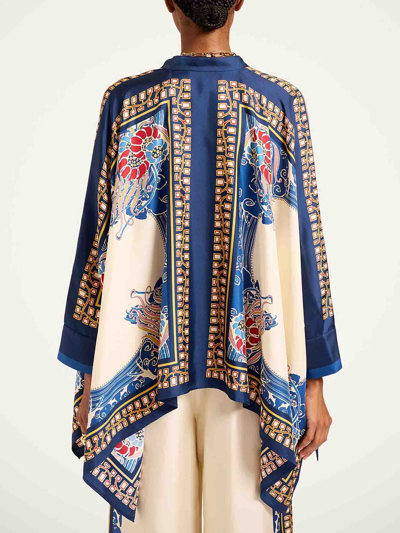 Elegante Boheemse Print Kimono Shirt Twee-Piece Set