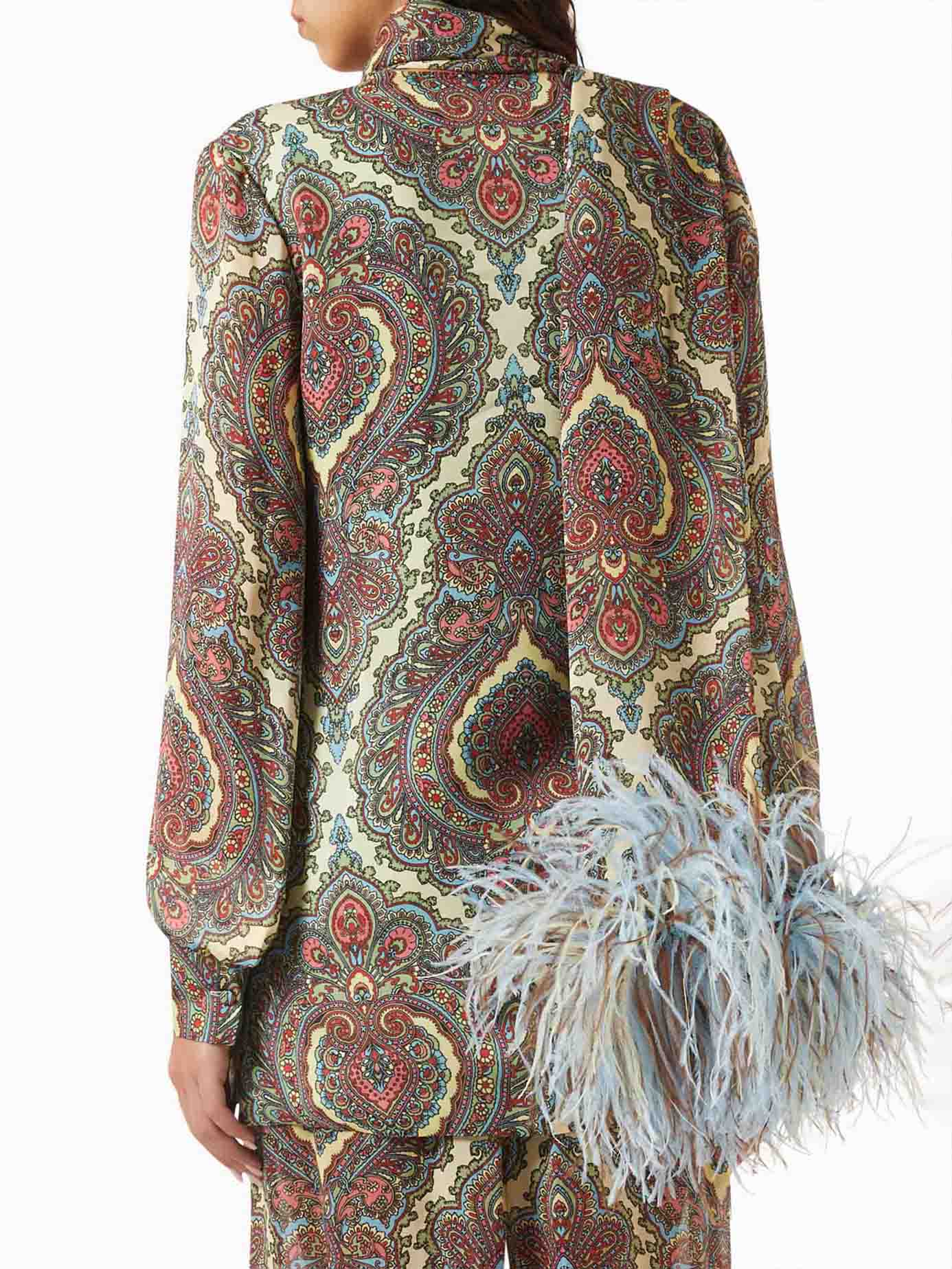 Retro Paisley Print Shirt En Broek Twee-Delige Set