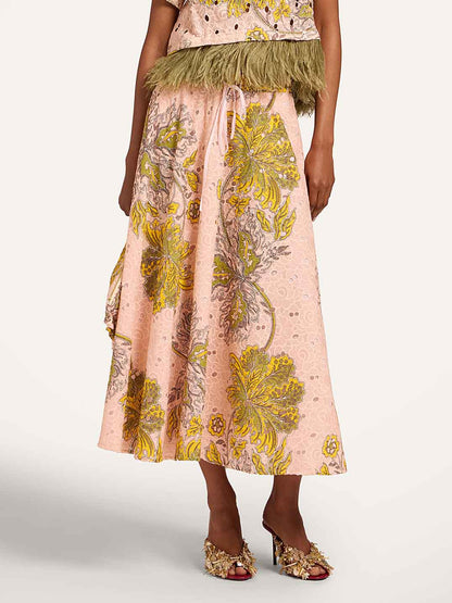 Elegante Twee-delige Paisley Print met Veerafwerking