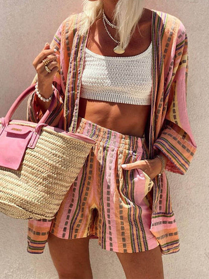 Abstract Patroon Modeprint Losse Top En Shorts Twee-Delige Set