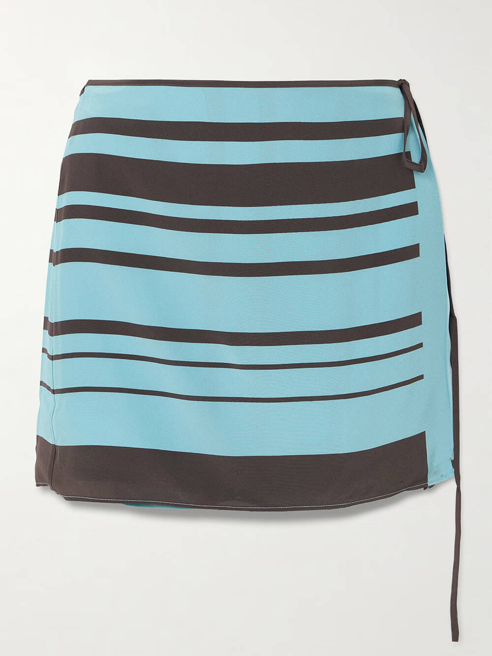 Mode Gestreepte Print Rugloze Top En Mini Wikkelrok Set