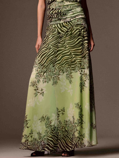 Elegante Gradient Zebra Print Cami Top & Rok Twee-Delige Set