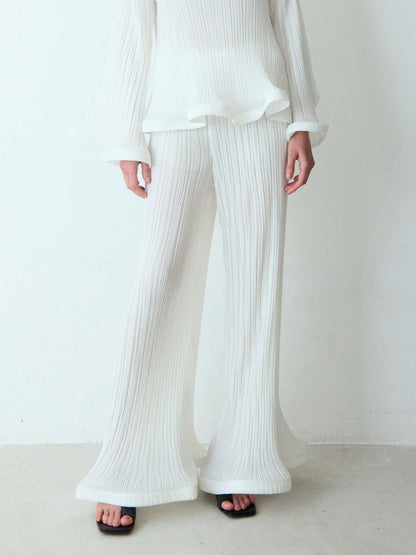 Elegante Rimpel Plissé Top En Broek Twee-Piece Set