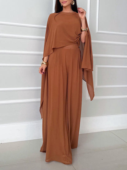 Exquise Onregelmatige Chiffon Vloeiende Top Twee-delige Sets