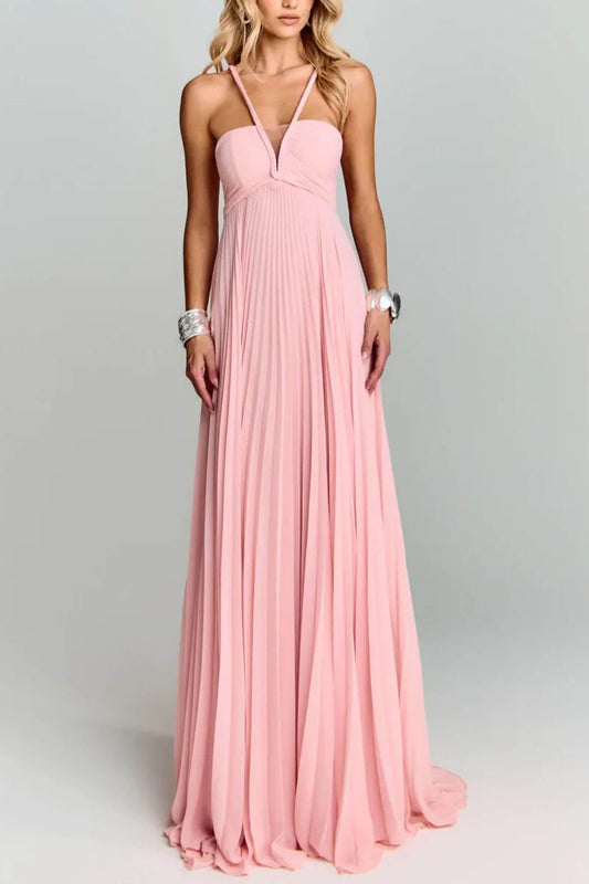 Elegante Off-Shoulder Rimpel Geweven Halslijn Feest Maxi Jurk